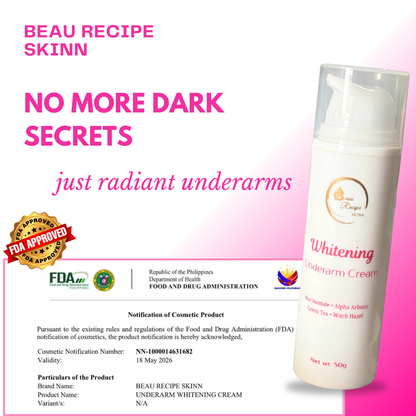 Beau Recipe Skinn WHITENING UNDERARM CREAM 50g